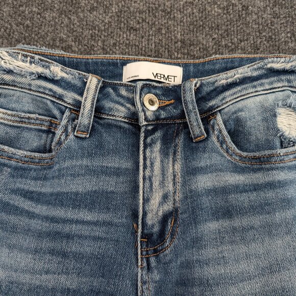 VERVT Altered Jeans Women's 25 Blue Denim Hippy Wide Leg Distressed Frayed READ - Picture 6 of 16